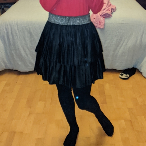 Rampage layered skirt size M black silver beaded - Picture 10 of 10